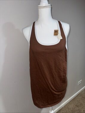 PINK Victoria's Secret Brown Scoop Neck Racerback Tank